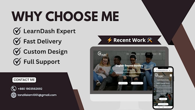 build and customize learndash lms website using wordpress and elementor