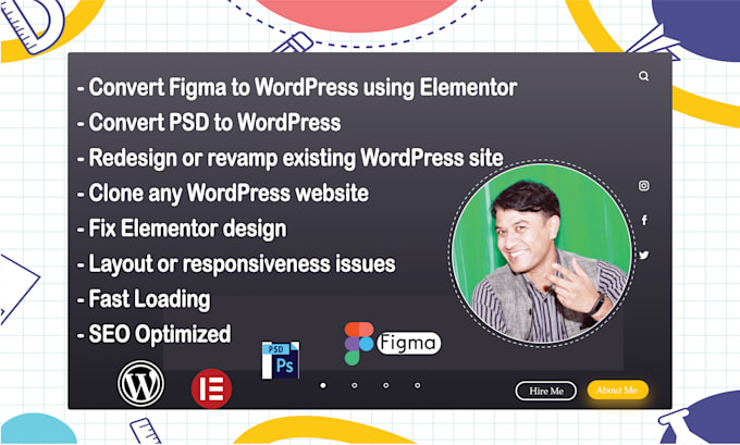 build, redesign website, covert figma or PSD to wordpress