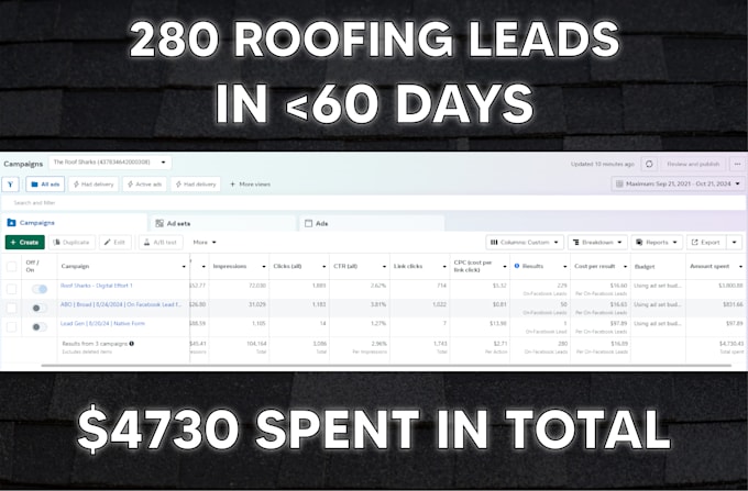 generate roofing leads with facebook lead generation ads in 48 hours