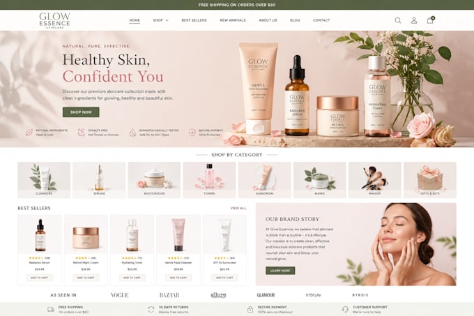 design skincare shopify store beauty store skincare website lipstick spa store
