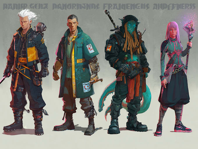 draw dnd characters, cyberpunk, fantasy art