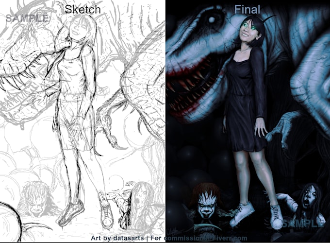 draw dark, gritty, realistic characters or creatures