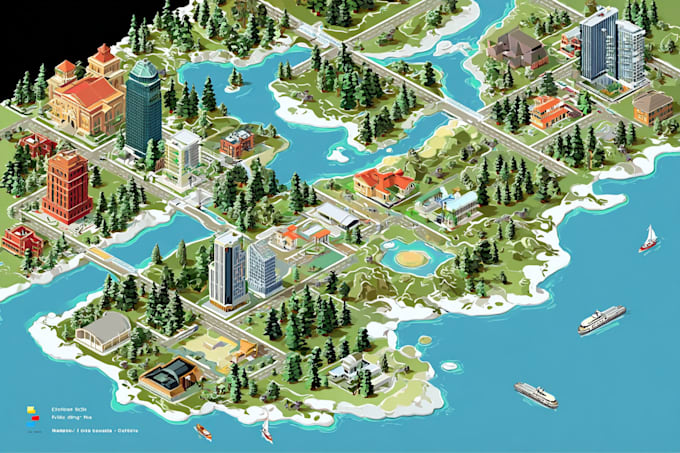 draw a unique vector or isometric map