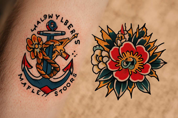 create awesome old school tattoo style design
