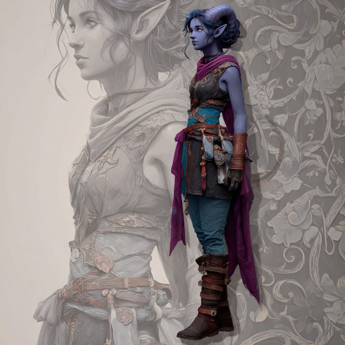 make concept art dnd art character for you
