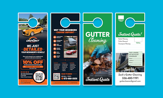 design professional door hanger, rack card, or dl flyer for your business