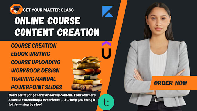 online course content, scriptwriter ppt slides training video course creation