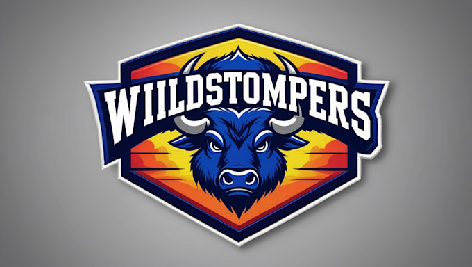 design buffalo mascot logo with express deliver