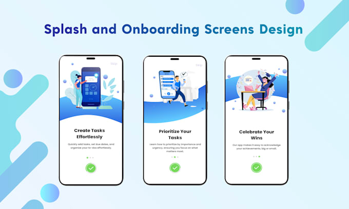 design splash and onboarding screens for mobile apps