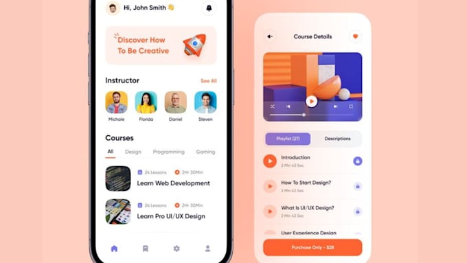 build elearning app, education app, quiz app online course generator app, ai app