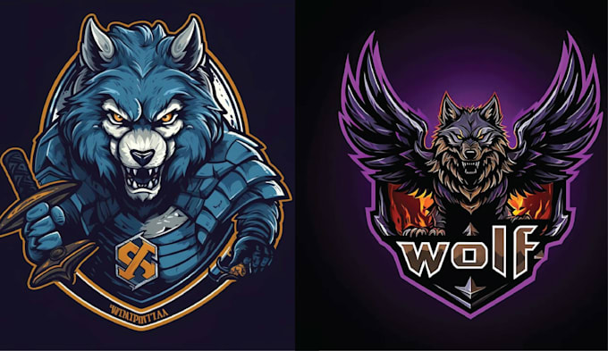 design high quality animal mascot werewolf logo