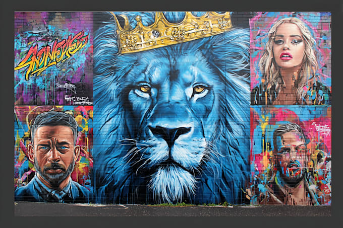 create graffiti pop art canvas designs and murals