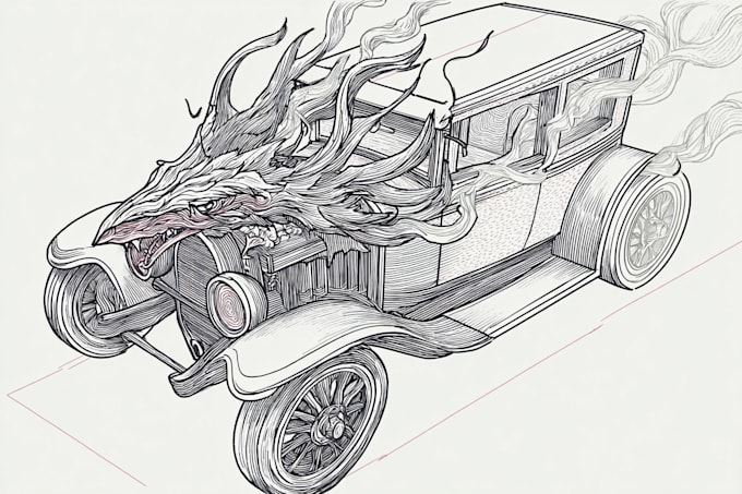 do a highly detailed graphic line art and sketch