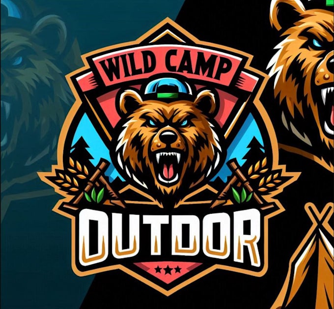 make retro animal bold wild camping mascot logo