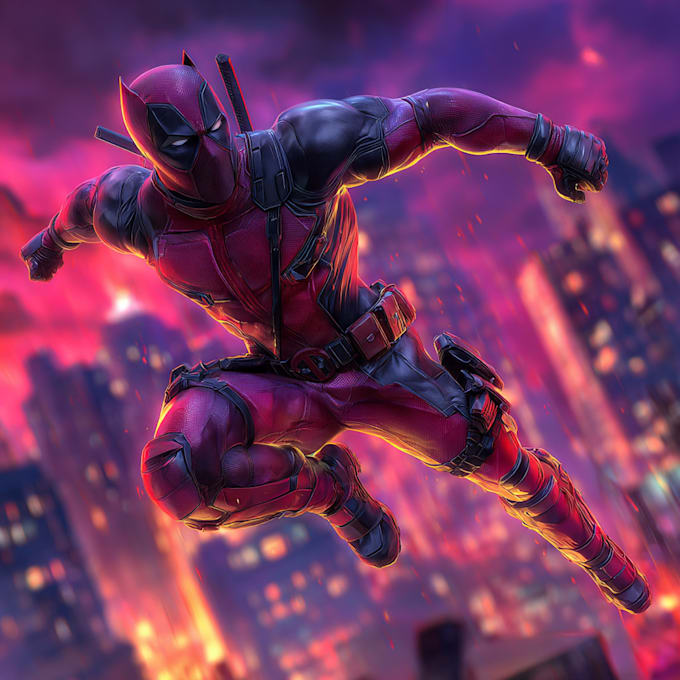 drawing custom superhero character in action