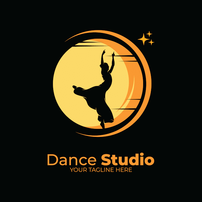 do unique minimalist business dance studio logo design
