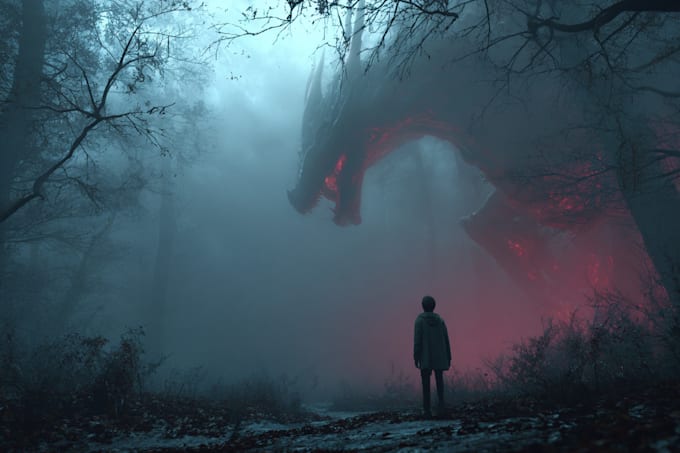 do sci fi horror and fantasy scene concept art illustrations