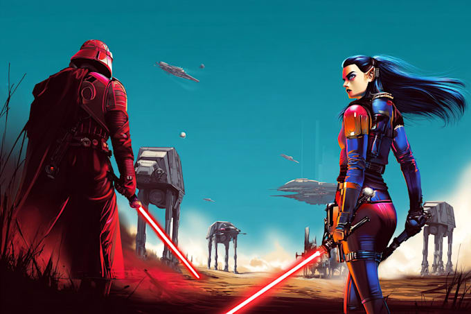 create star wars and sci fi illustration
