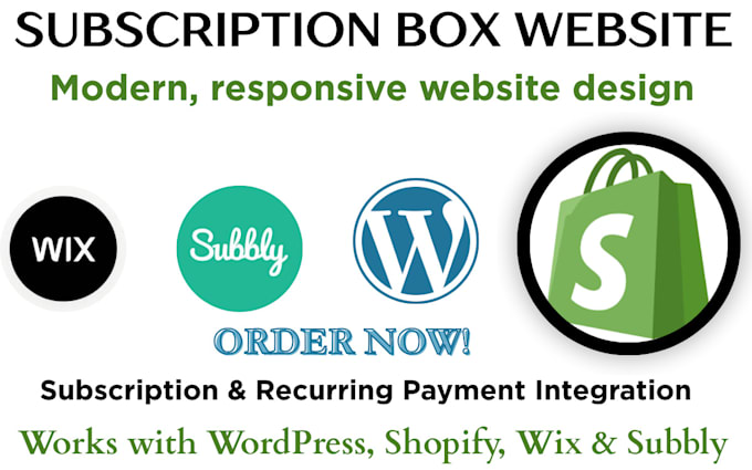 subscription box website wordpress shopify wix subbly subscription box website