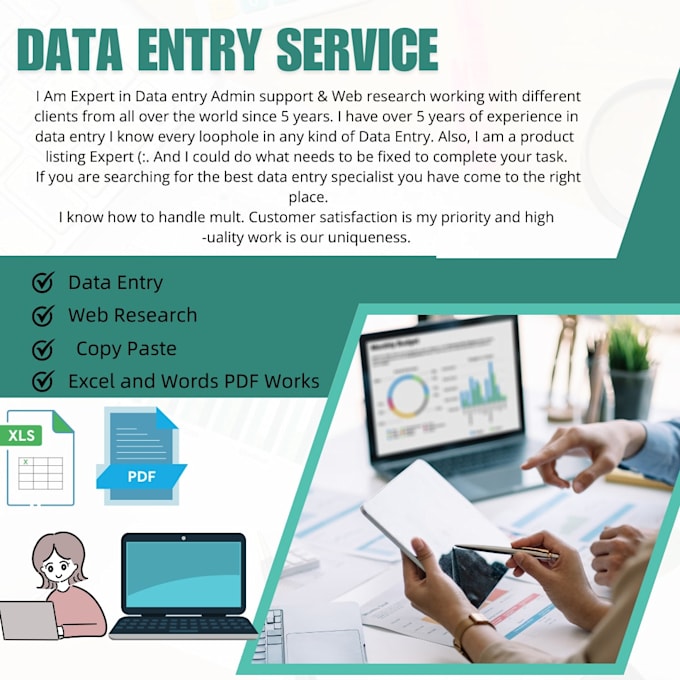 do data entry, excel work, web research and virtual assistant tasks
