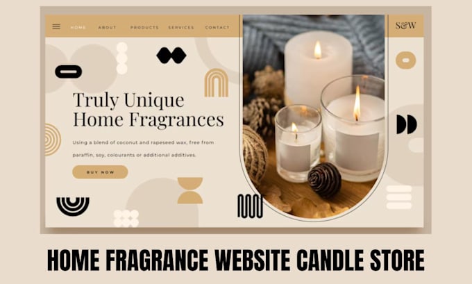 build home fragrance shopify store scented candle website handmade website