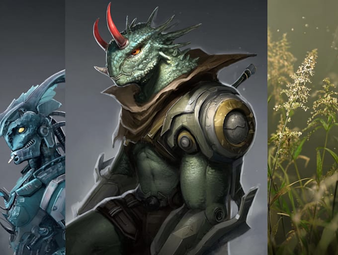 draw a fantasy creature, monster, alien in my style