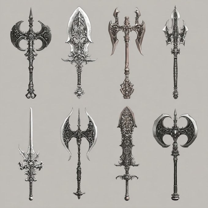 design and draw fantasy weapon for you