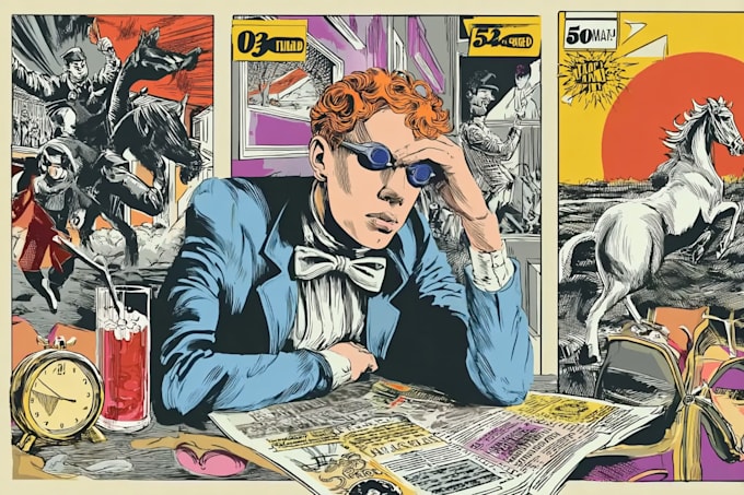 draw a retro vintage comic illustration
