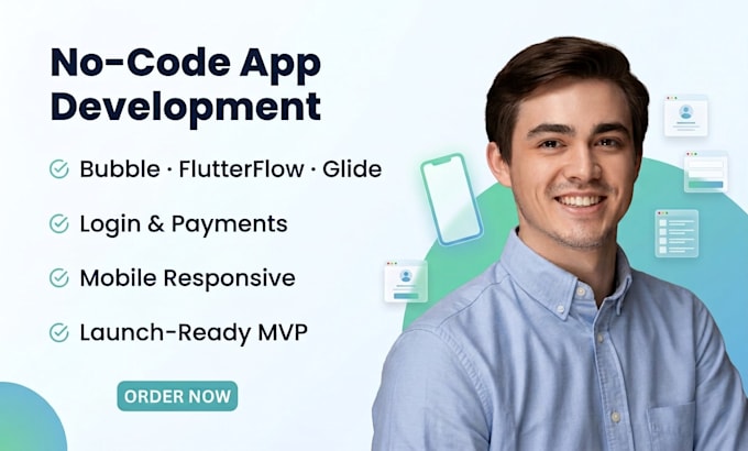 build a no code app with bubble io, glide, flutterflow or base44