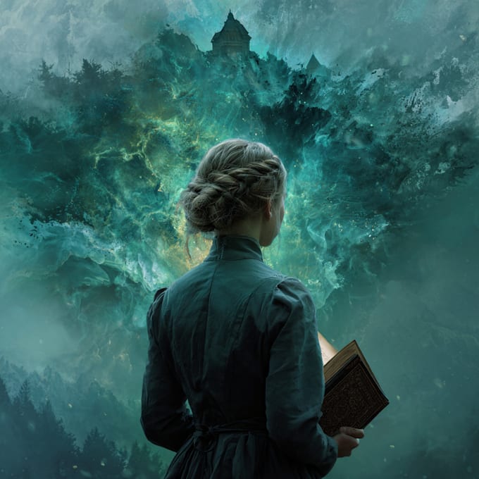 design artistic poetry book cover, fantasy, horror, novel