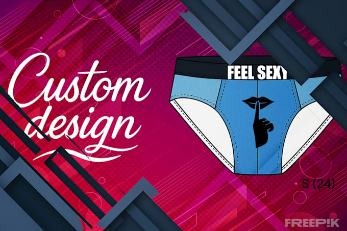 design bold anime style mens underwear with tech pack