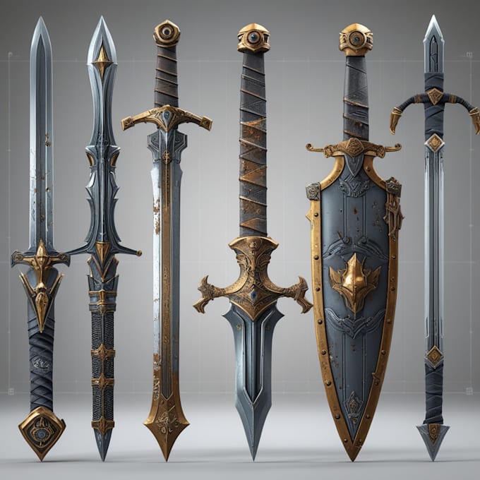 Design 3d weapon assest props for 3d printing and video games by ...