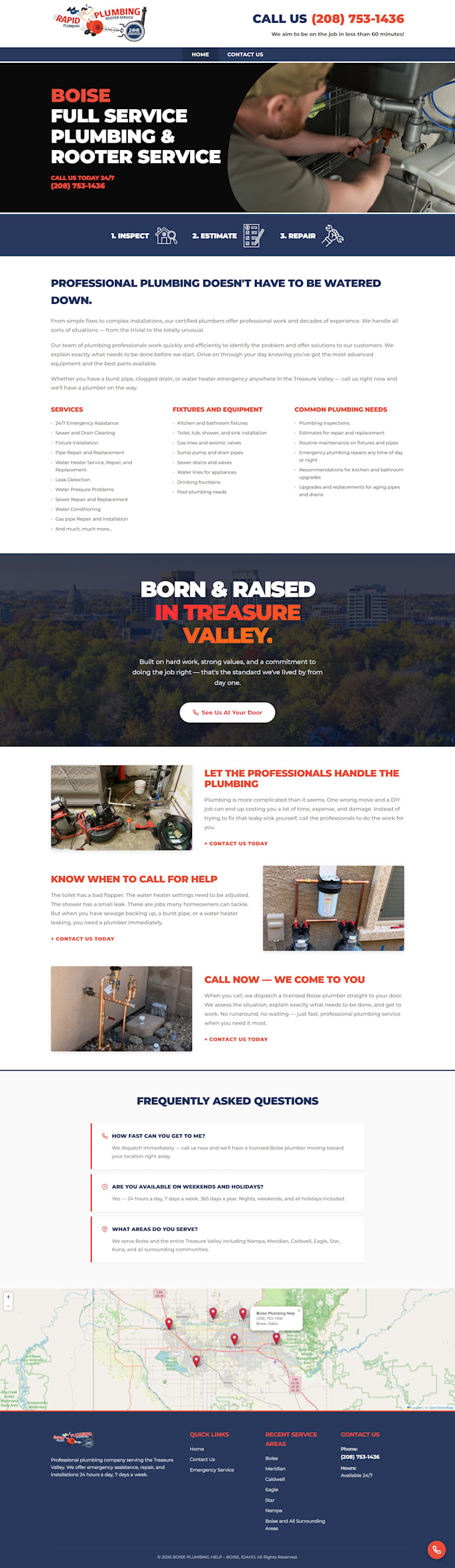 create a single page pay per call website in any language