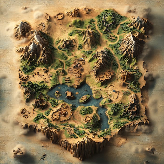 Make fantasy map illustration for , novels and games by Tounamin | Fiverr