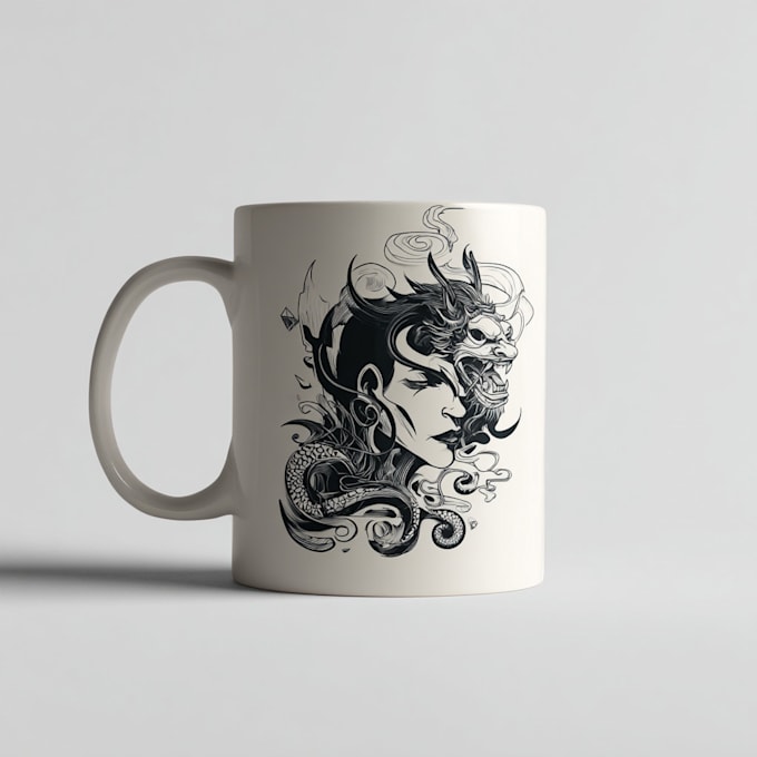 do a custom coffee mug design or coffee cup design