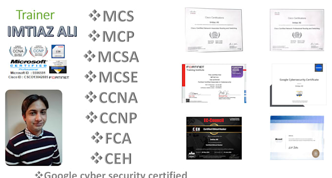 teach  ccna ccnp, fortinet ,cyber security,comptia,azure