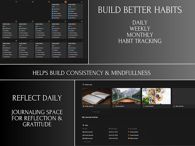 deliver an ultimate notion life planner and habit tracker