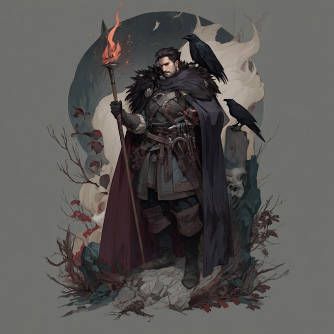 paint your dark fantasy dnd character illustration