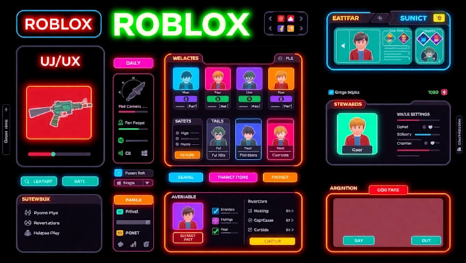 Design professionale di ui, ux, gui per roblox per il tuo gioco, ui ...