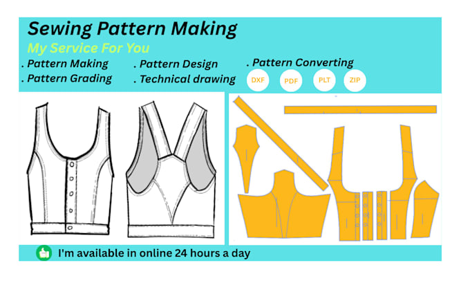 be your sewing pattern maker, pdf pattern, dxf pattern