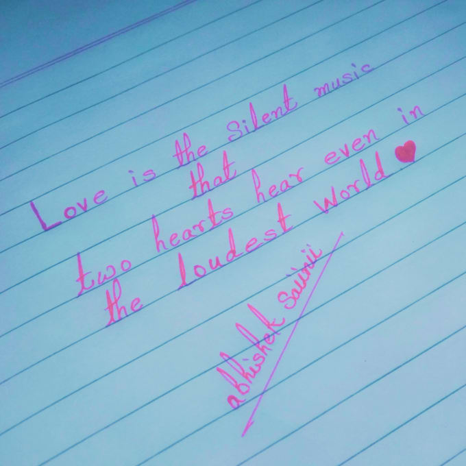 write beautiful handwritten love letters, shayaris, poems, and notes