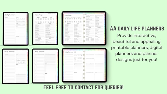 design a hyperlinked digital or printable planner for etsy