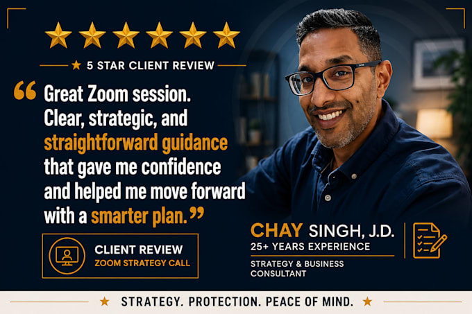 analyze your situation on zoom and give you a clear strategy plan