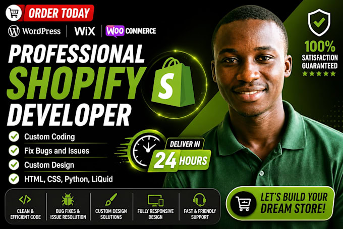 do shopify custom coding, troubleshoot and fix shopify bugs in 24 hours