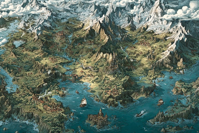 design vector maps, event maps, fantasy festival maps