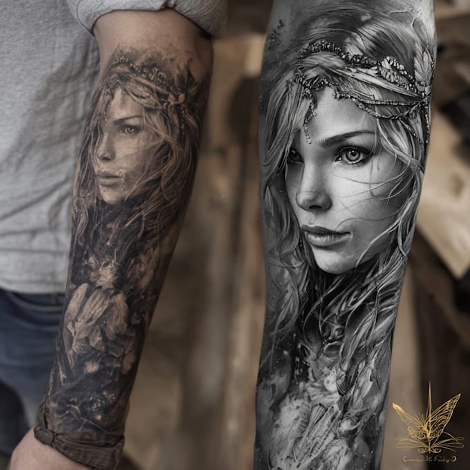 create unique realism tattoo design with my style