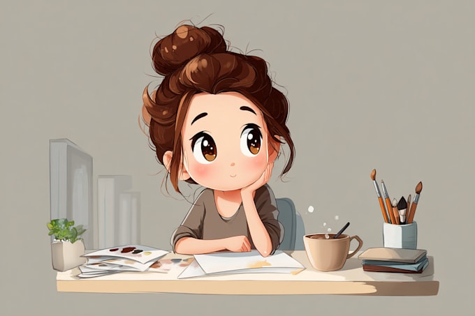 draw cute vector character with chibi style