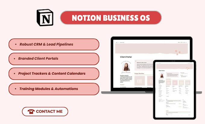 Build notion crms notion client portals notion training systems notion ...
