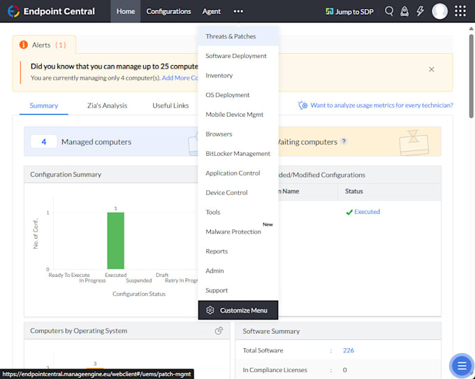 setup manageengine endpoint central