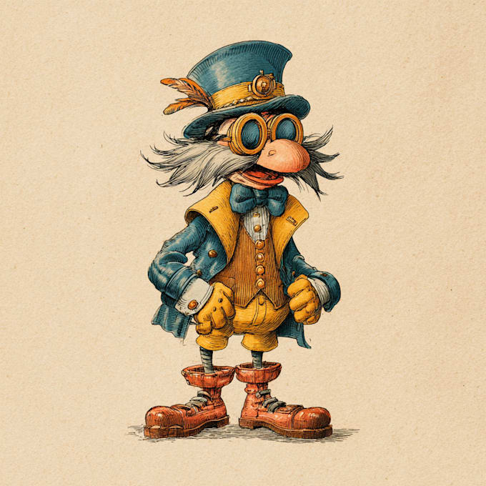 create a cute vintage mascot cartoon  illustration